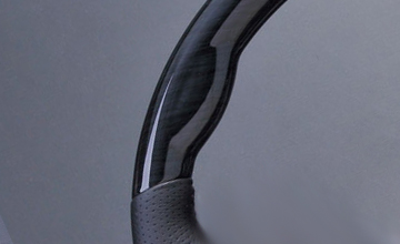 プリウス ウッドステアリング 黒木目